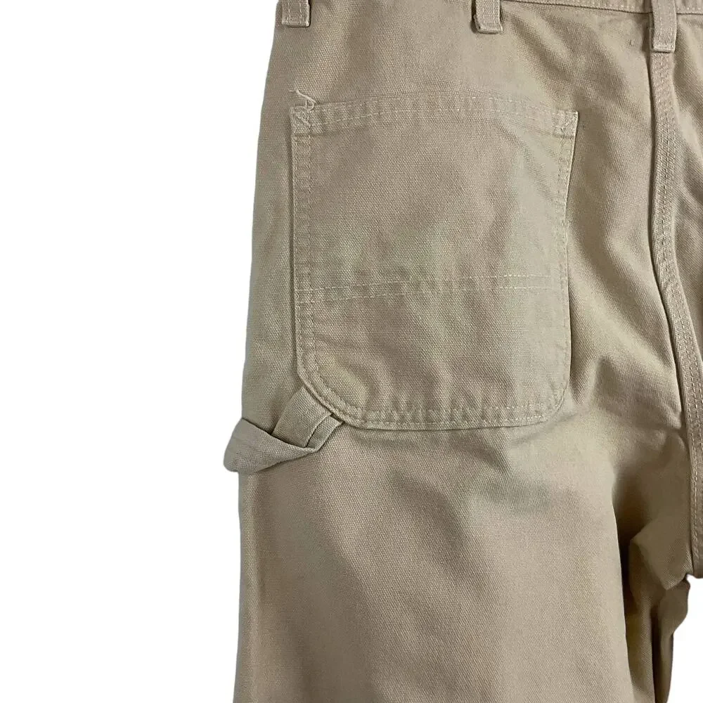 Carhartt B11 Washed Duck Work Pants Cargo Dark Khaki Tan Wet Pants size 36 x 30
